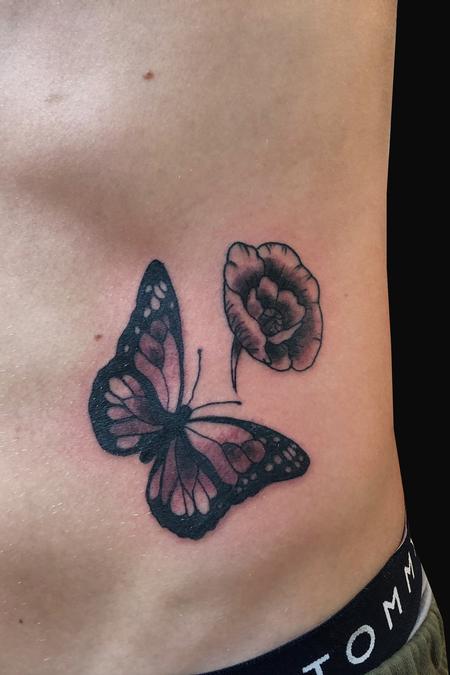 Tattoos - Butterfly & flower - 134084
